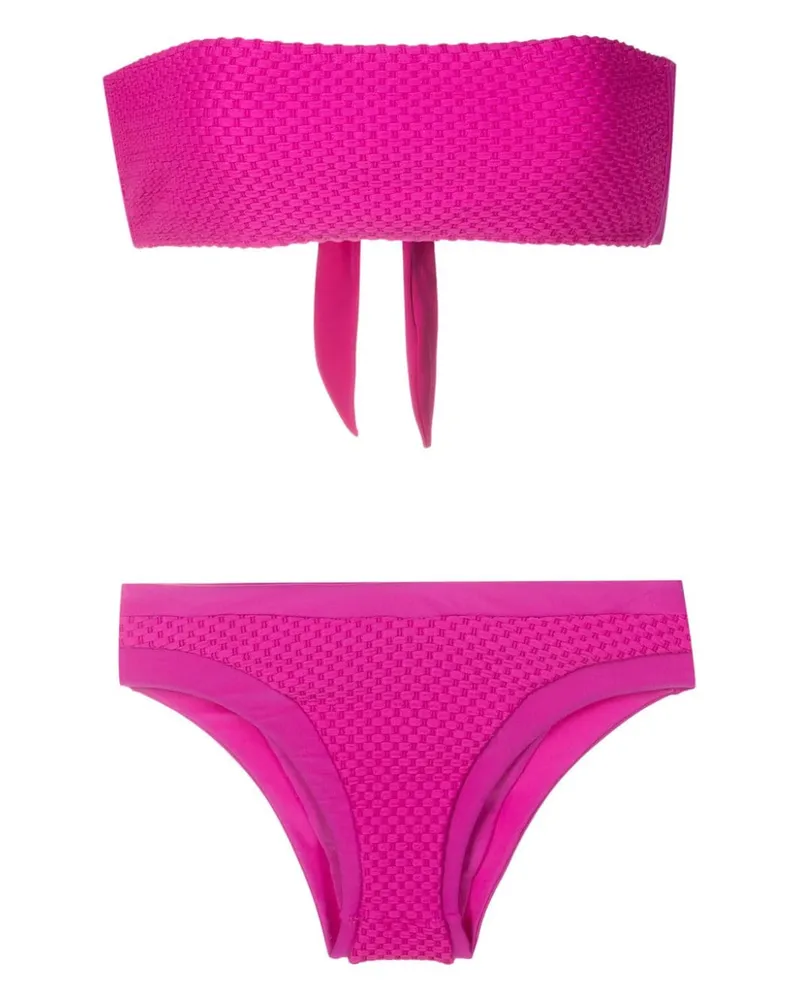 Amir Slama Texturierter Bandeau-Bikini - Rosa Rosa