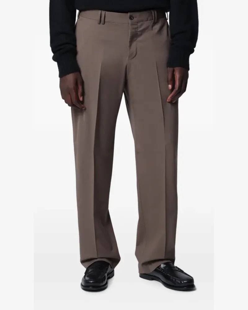 PT TORINO pressed-crease tailored trousers - Braun Braun