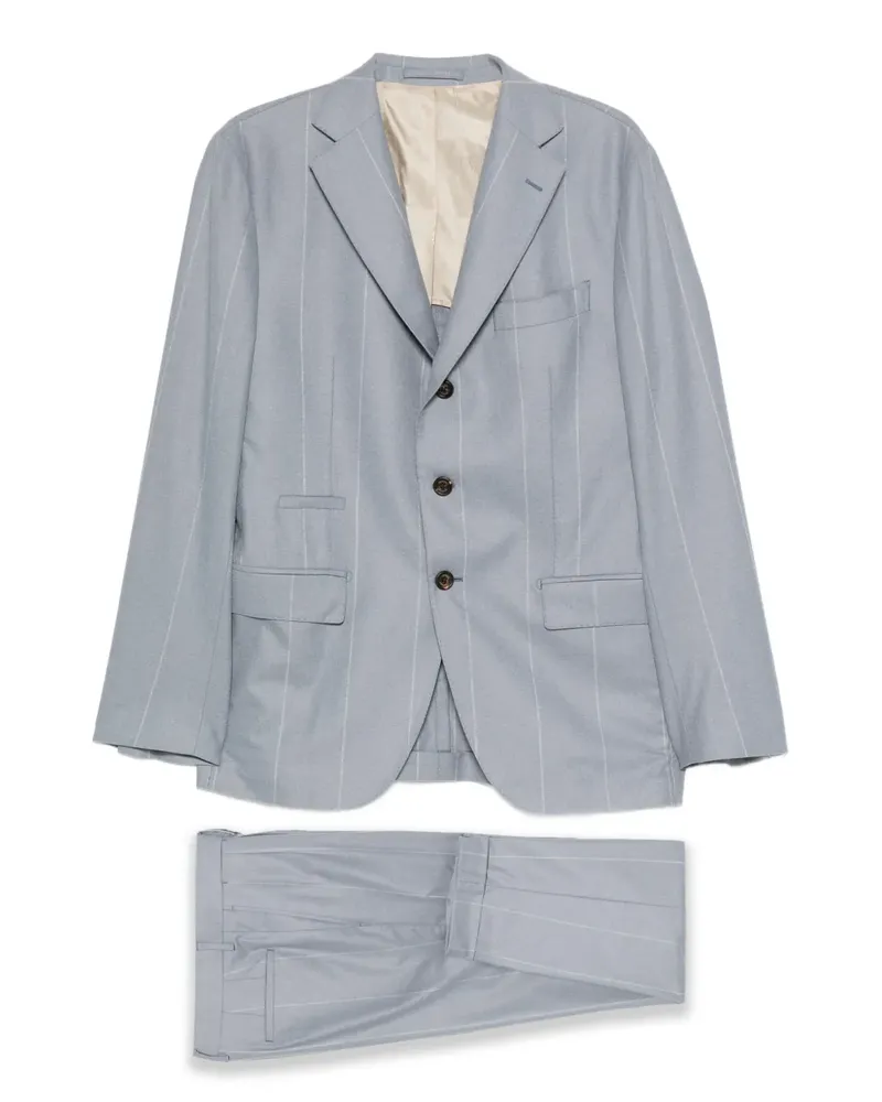 Eleventy Einrehiger Anzug mit Nadelstreifen - Blau Blau