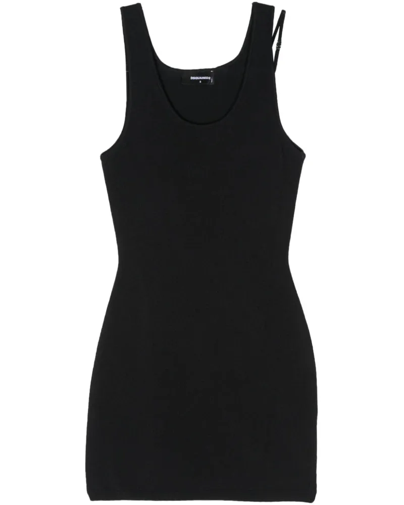 Dsquared2 Minikleid mit Logo-Schild - Schwarz Schwarz