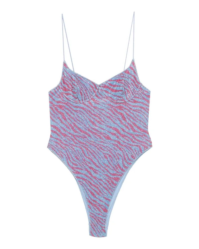 Oséree Badeanzug mit Zebra-Print - Blau Blau