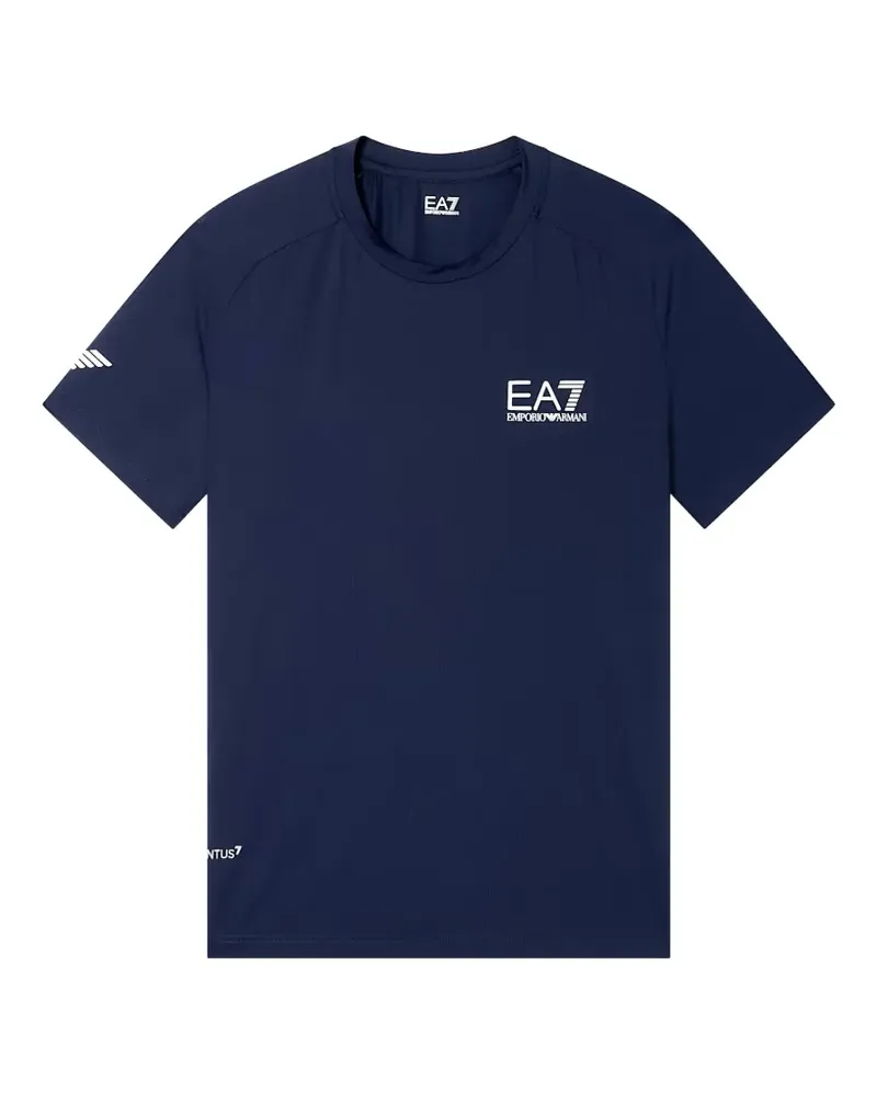 EA7 T-Shirt mit Logo-Print - Blau Blau