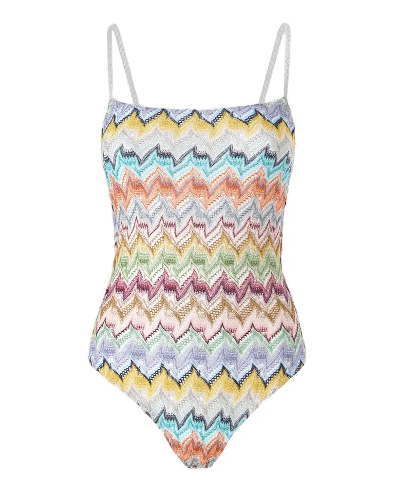Missoni zigzag-knit swimsuit - Weiß Weiß