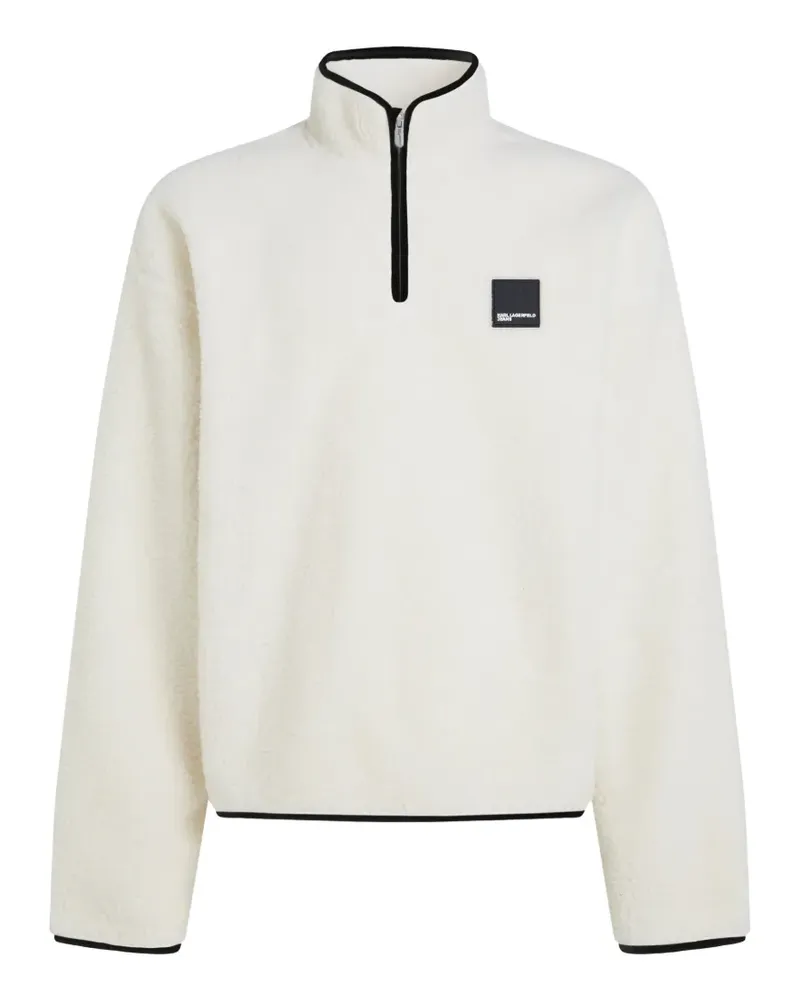 Karl Lagerfeld Fleece-Sweatshirt mit halblangem Reißverschluss - Weiß Weiß