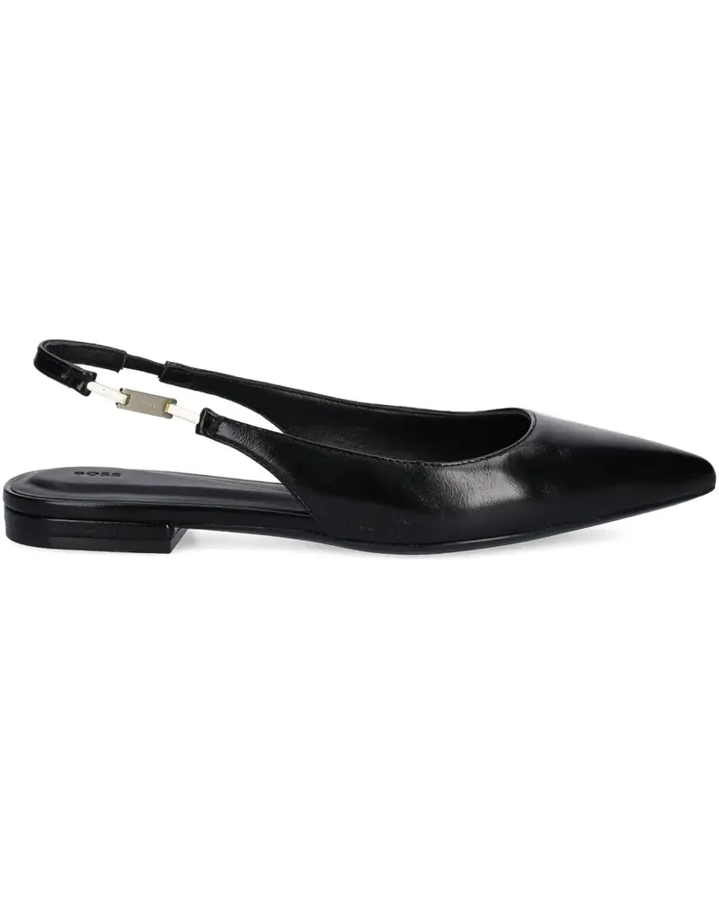 HUGO BOSS Slingback-Ballerinas mit spitzer Kappe - Schwarz Schwarz