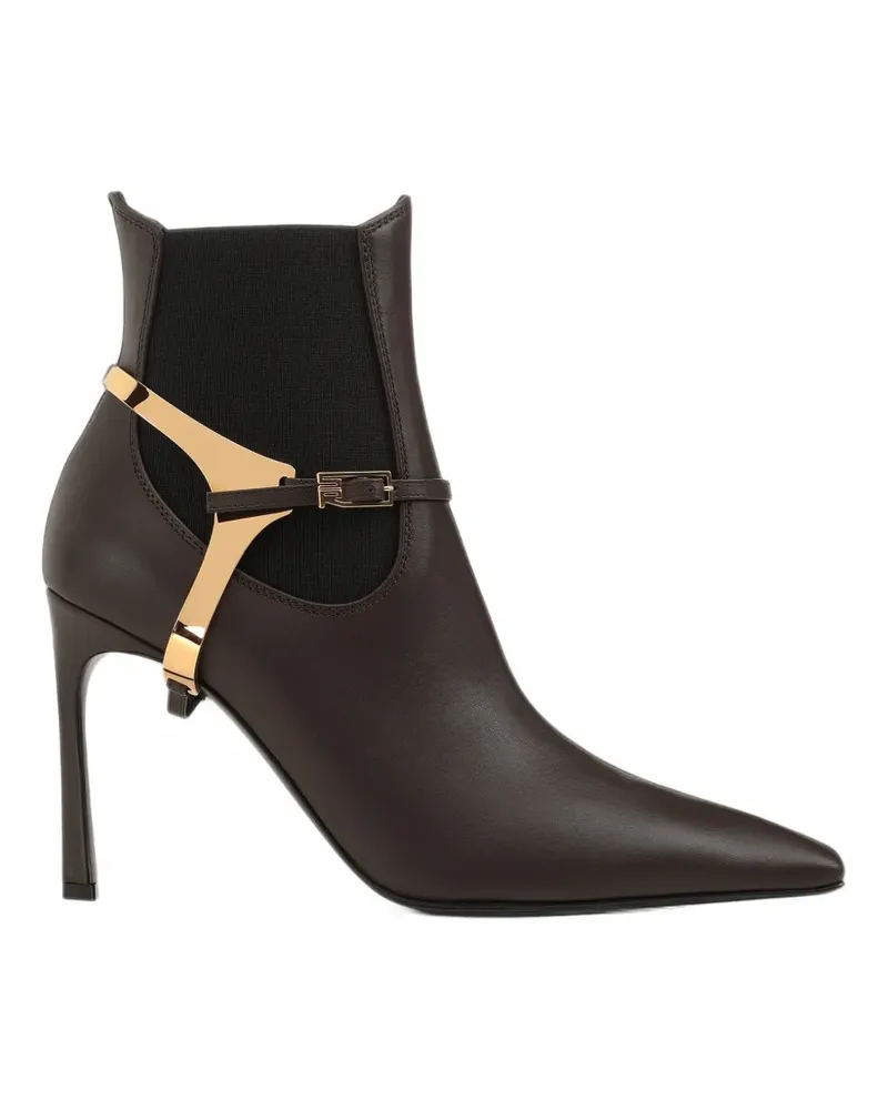 Sergio Rossi Spur leather ankle boots - Braun Braun