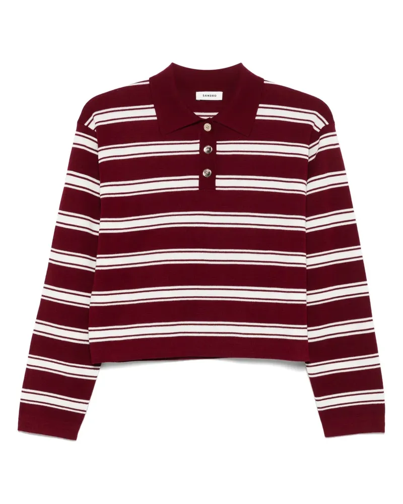 Sandro Gestreiftes Poloshirt - Rot Rot