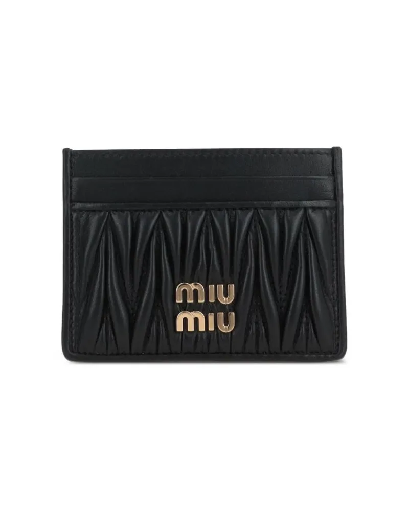 Miu Miu Kartenetui mit Logo - Schwarz Schwarz