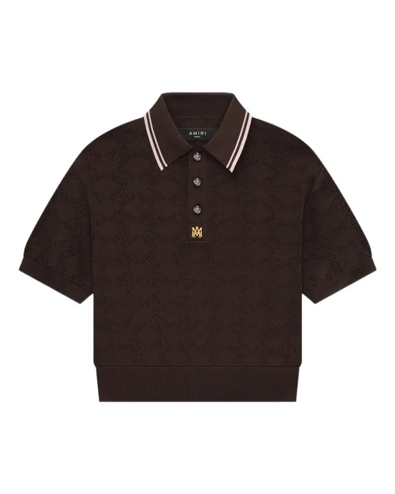 Amiri MA Quad monogram-pattern polo shirt - Braun Braun