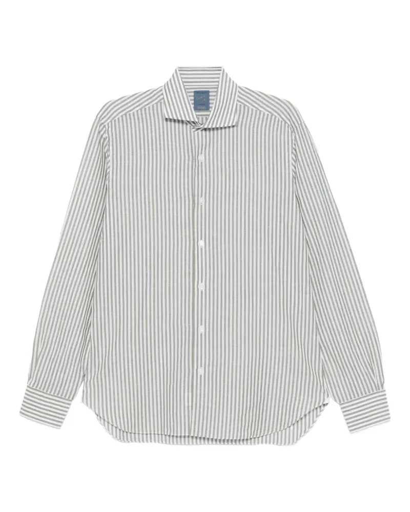 BARBA Gestreiftes Hemd - Grün Grün