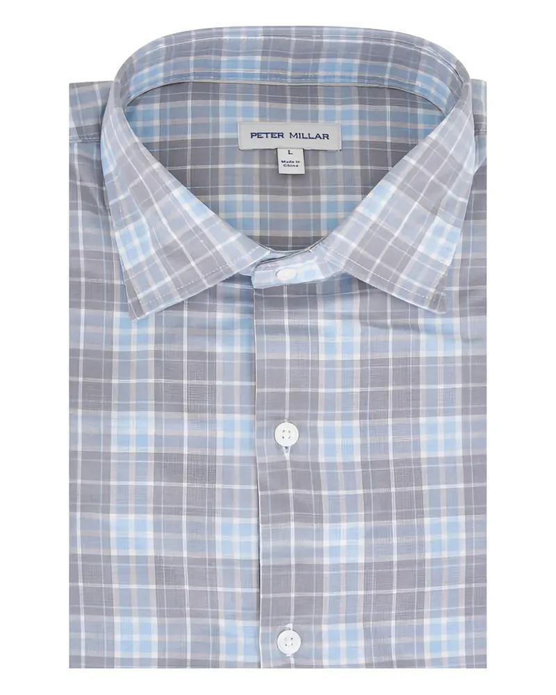 Peter Millar collared checked shirt - Grau Grau