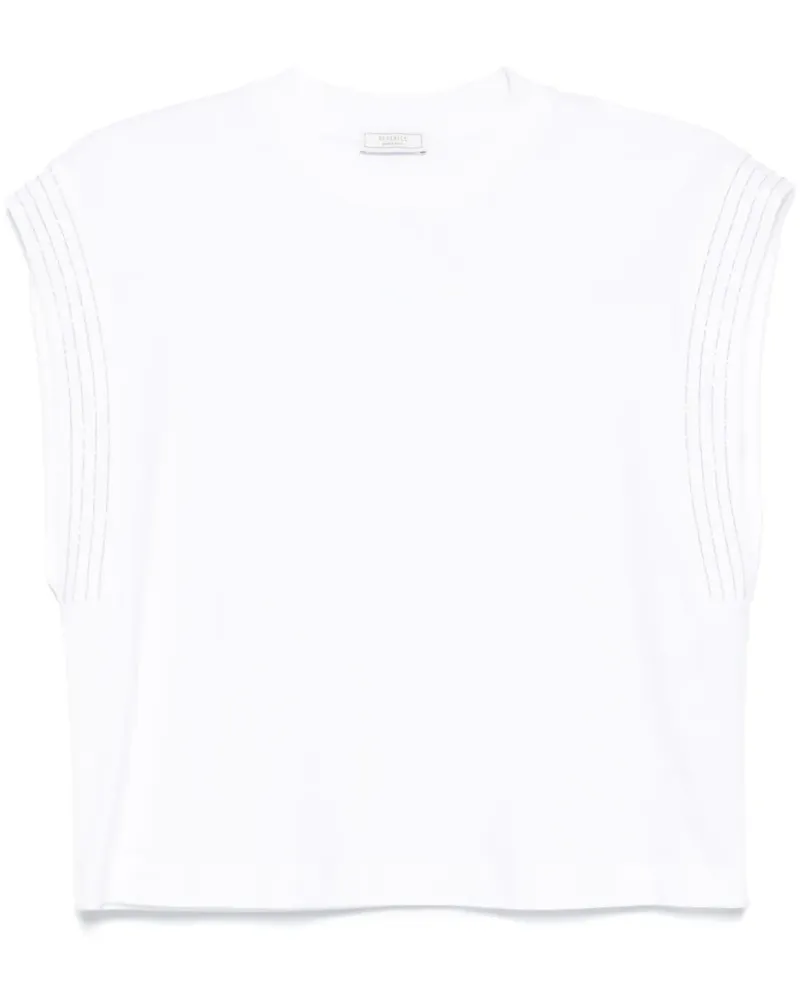 Peserico T-Shirt mit Kugelkettendetail - Weiß Weiß