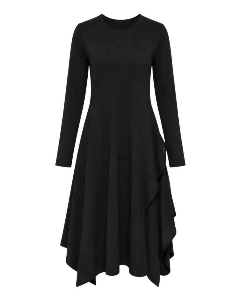 Yohji Yamamoto Asymmetrisches Midikleid - Schwarz Schwarz