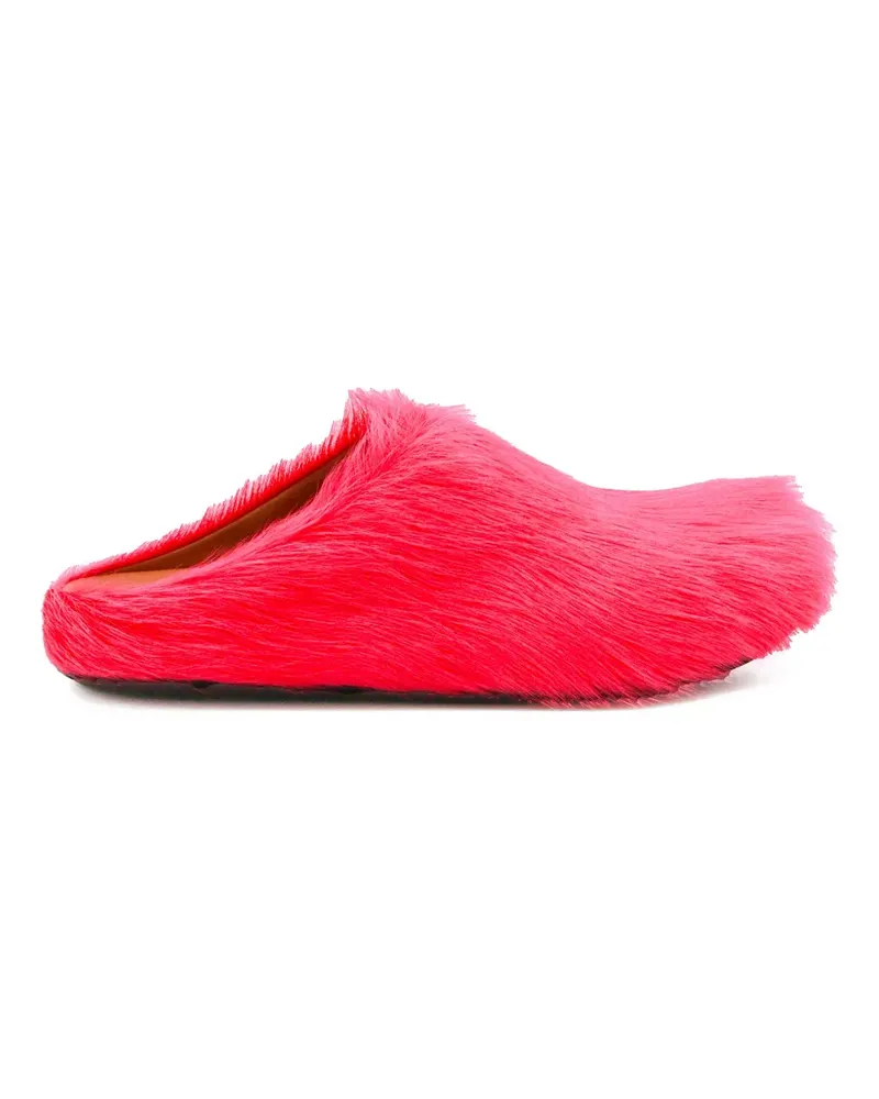 Marni Fussbett long-hair calfskin leather mules - Rosa Rosa