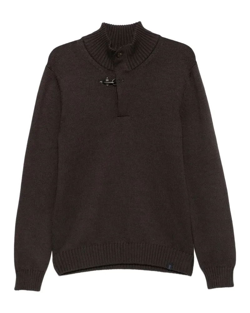 Fay Pullover mit Ellenbogen-Patch - Braun Braun