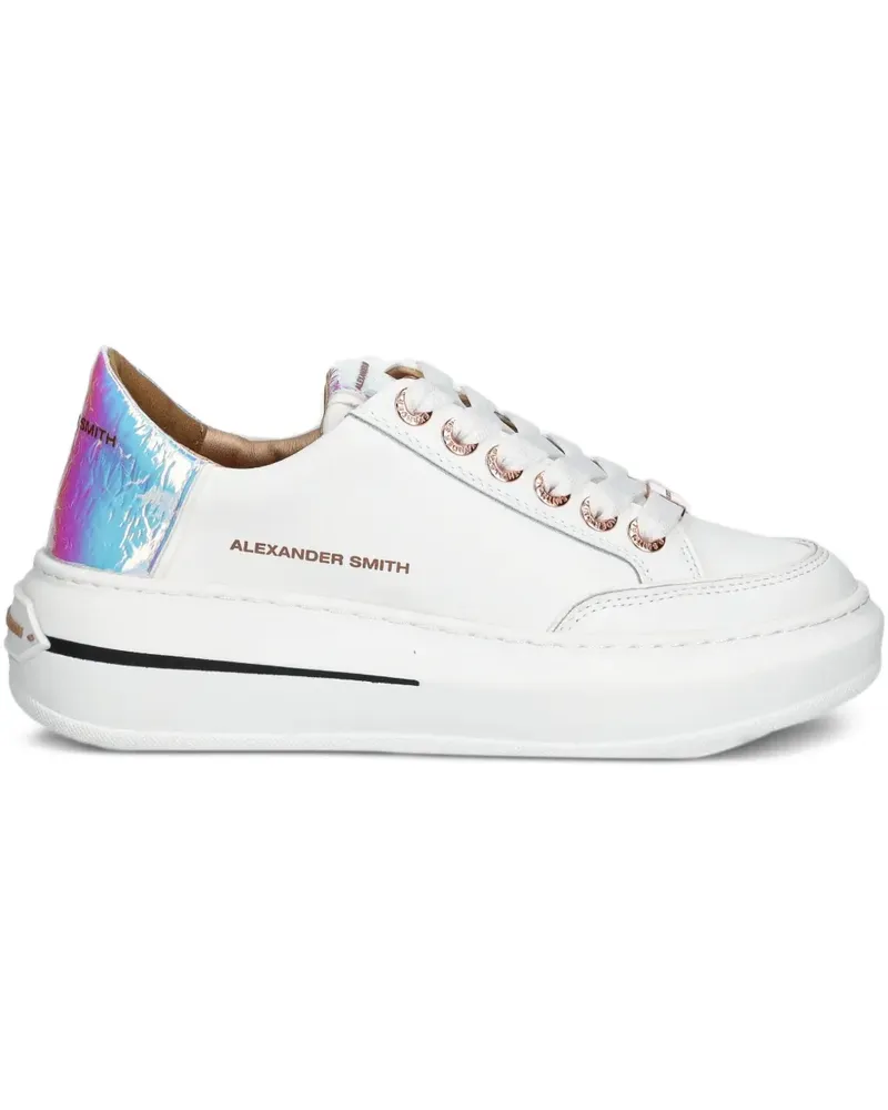 Alexander Smith Plateau-Sneakers mit changierendem Einsatz - Weiß Weiß