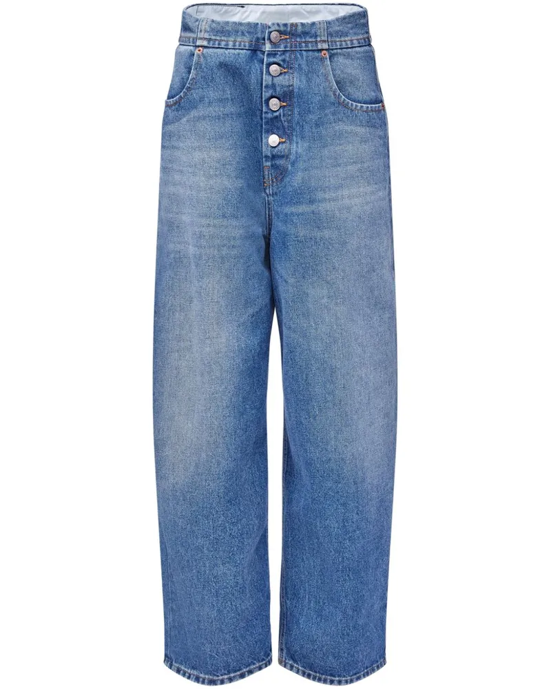 Maison Margiela Straight-Leg-Jeans mit Knopfleiste - Blau Blau