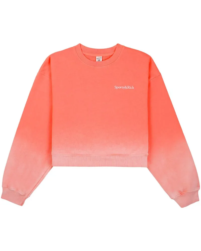 SPORTY & RICH Dip Dye Sweatshirt mit Logo-Stickerei - Rosa Rosa