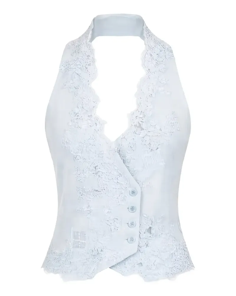 Ermanno Scervino Neckholder-Top aus Spitze - Blau Blau