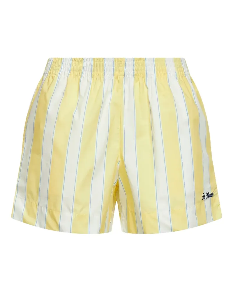 MC2 Saint Barth striped embroidered shorts - Gelb Gelb