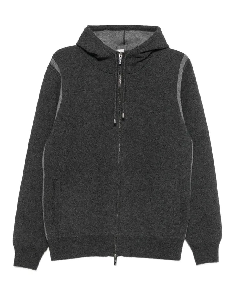 PANICALE Cashmere Kapuzenjacke mit Kordelzug - Grau Grau