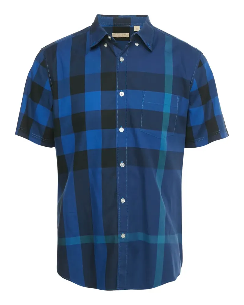 Burberry checked-pattern cotton shirt - Blau Blau