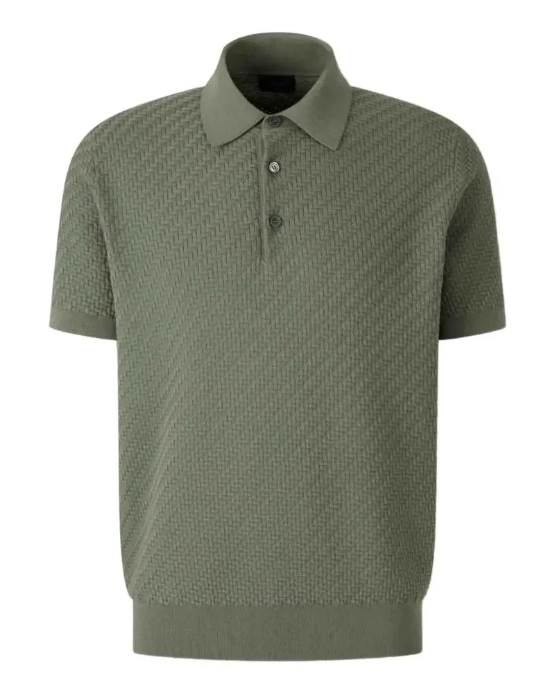 Brioni textured short-sleeve polo shirt - Grün Grün