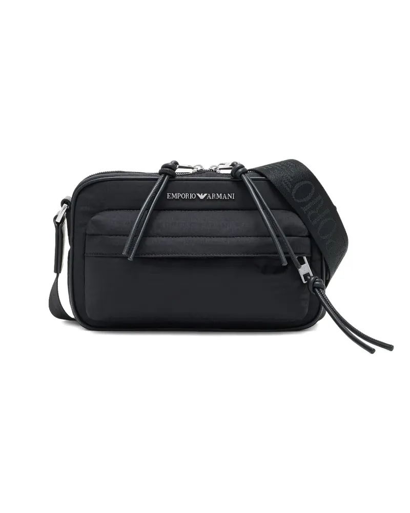 Emporio Armani Kuriertasche mit Logo-Schild - Schwarz Schwarz