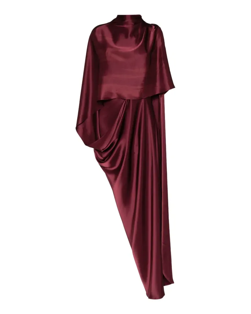 Isabel Sanchís Drapiertes Abendkleid mit Cape - Rot Rot
