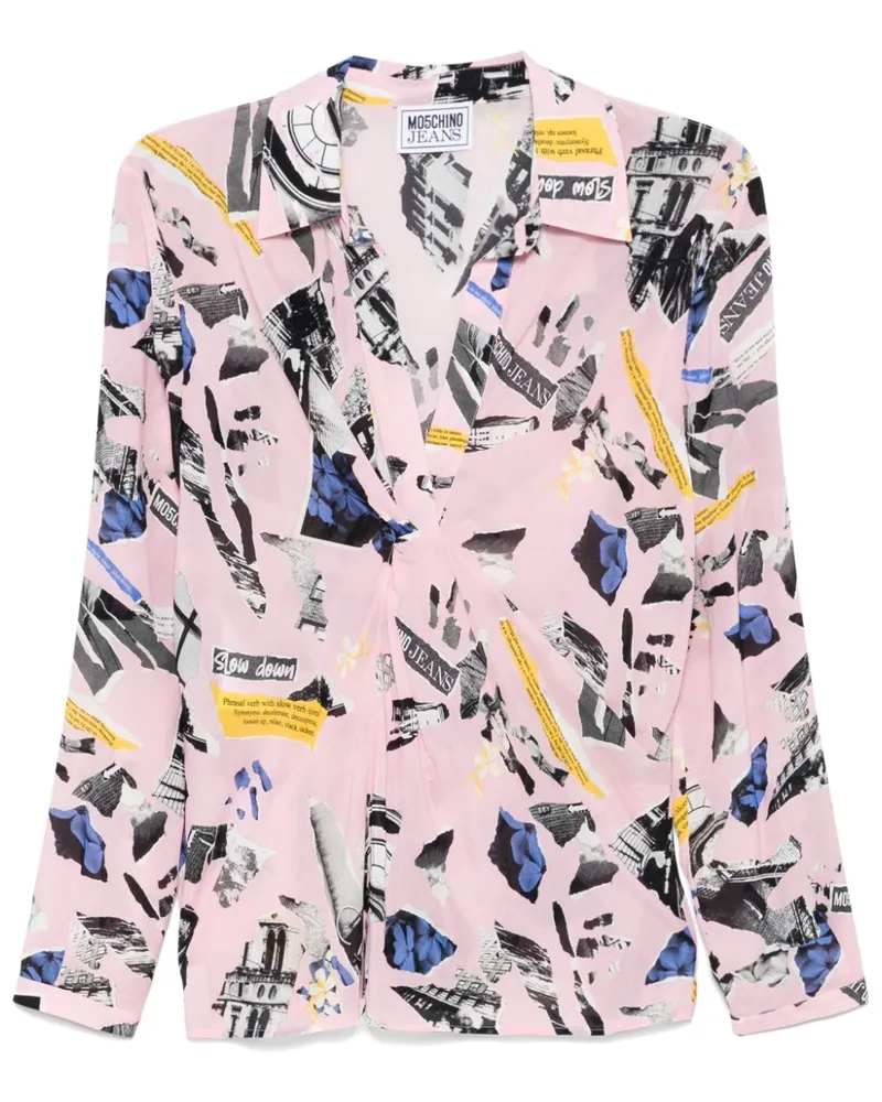 Moschino Bluse mit Print - Rosa Rosa