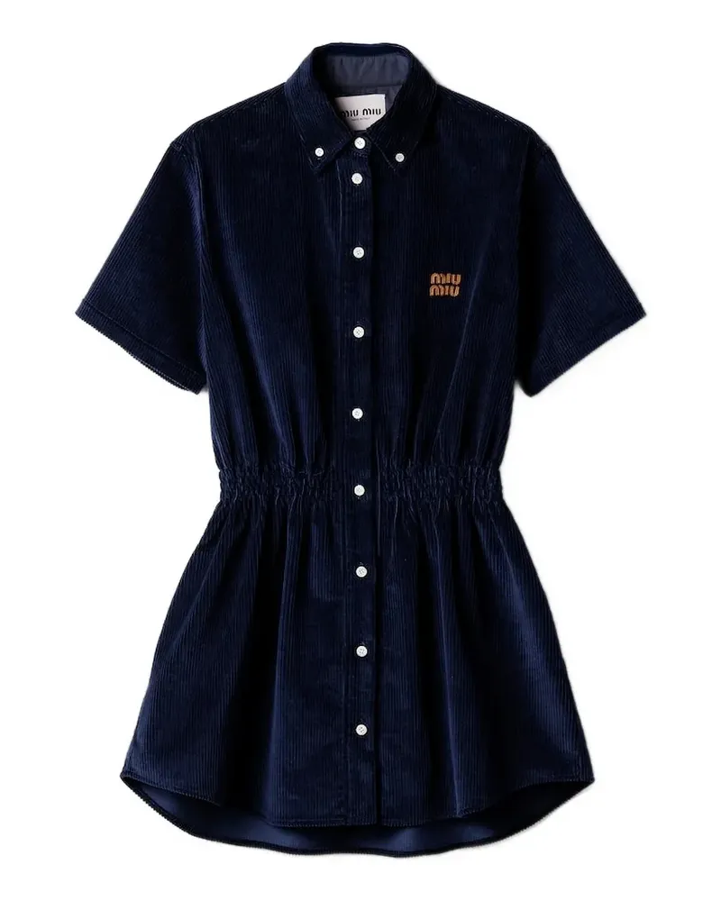 Miu Miu Minikleid mit Cord-Struktur - Blau Blau