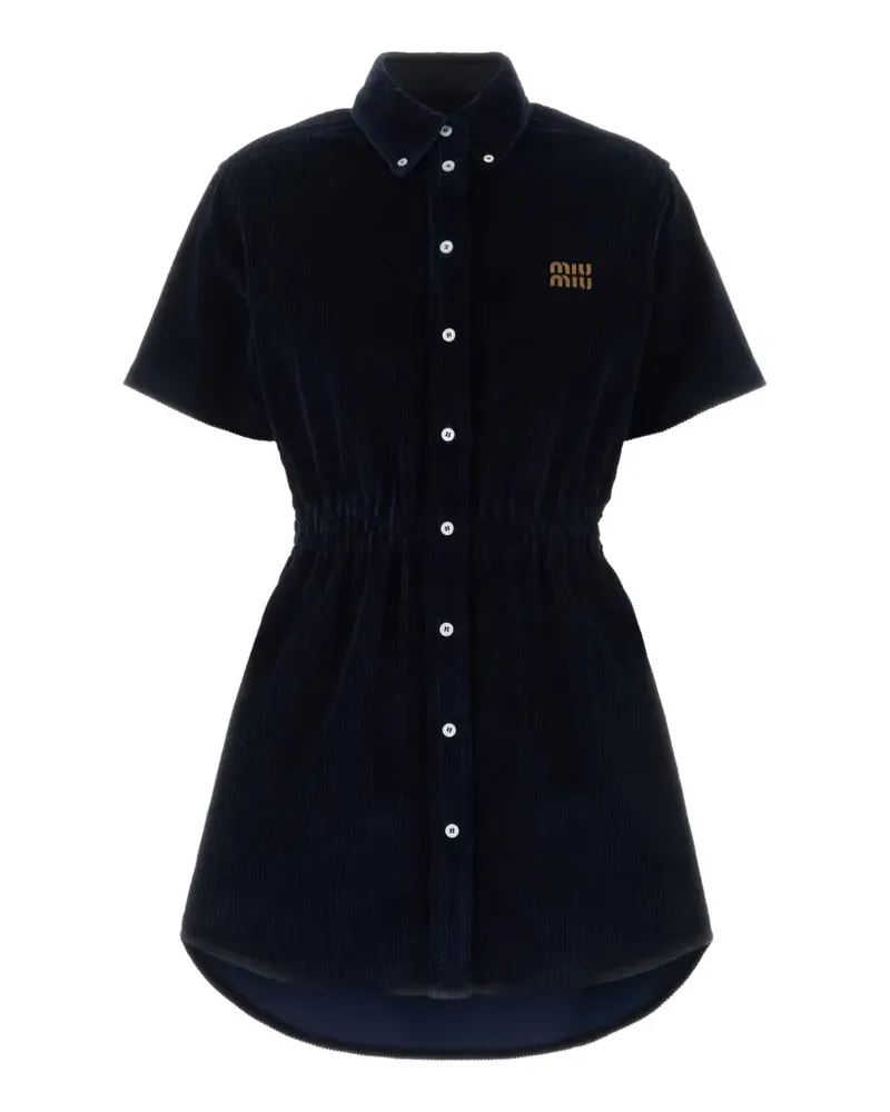 Miu Miu corduroy-texture mini dress - Blau Blau