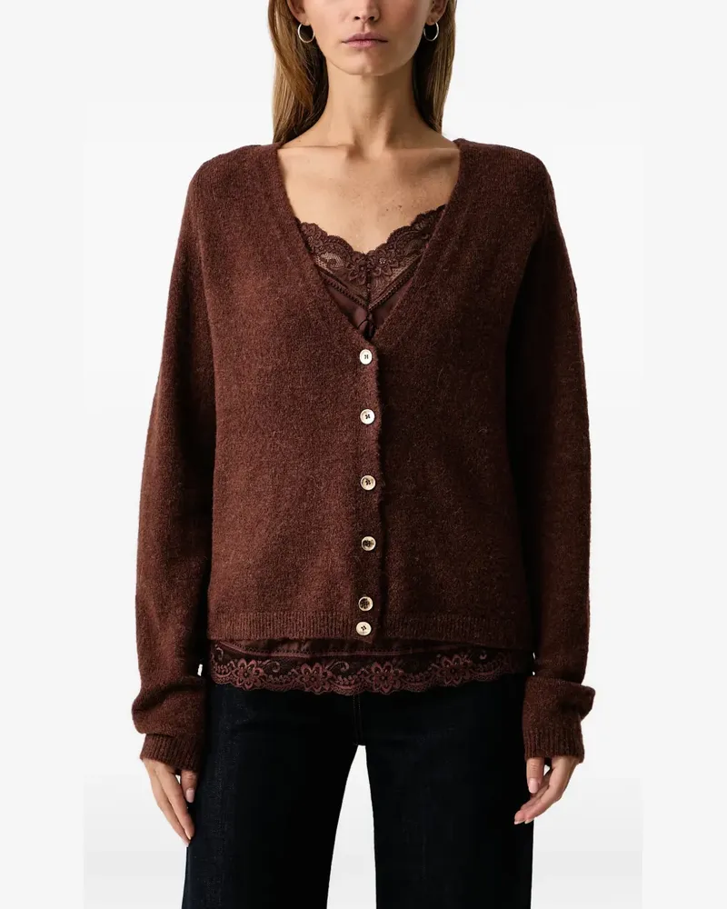 Fracomina Cardigan mit V-Ausschnitt - Braun Braun