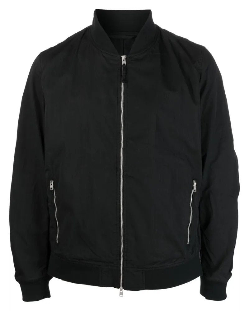AllSaints Bomberjacke mit Reißverschluss - Schwarz Schwarz