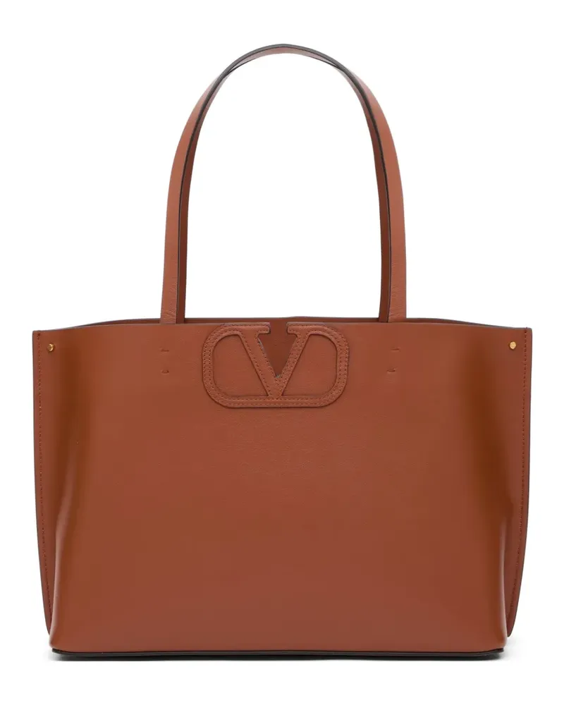 Valentino Garavani Fill Me small calfskin shopping bag - Braun Braun