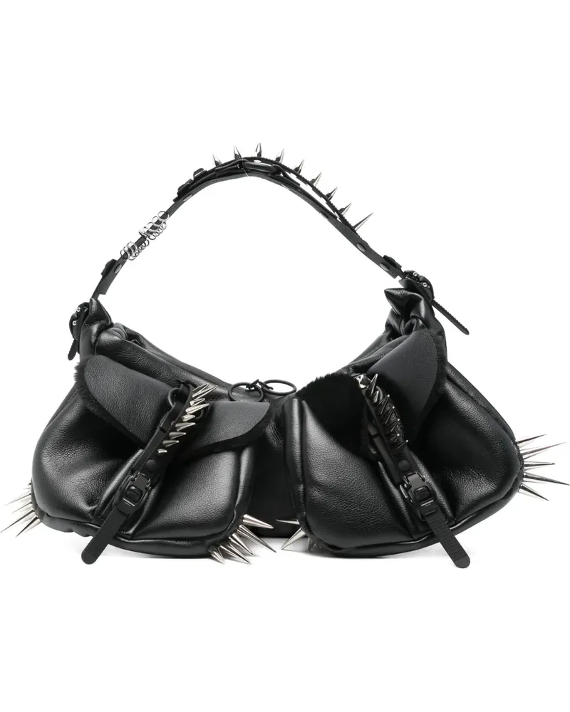 Junya Watanabe Schultertasche mit Nieten - Schwarz Schwarz