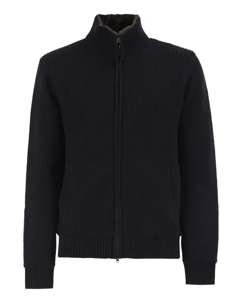 Herno Strickpullover mit Reißverschluss - Blau Blau