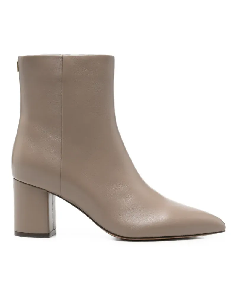 Twin-Set pointed-toe leather ankle boots - Nude Nude