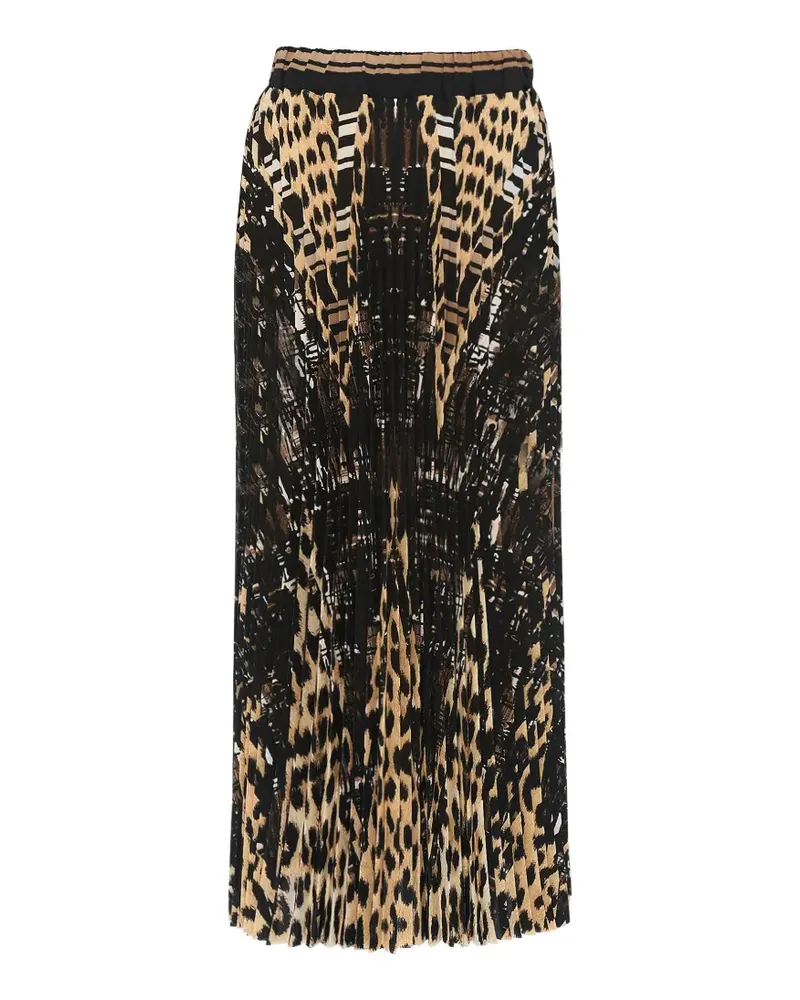 Pierre-Louis Mascia pleated animal-print maxi skirt - Braun Braun