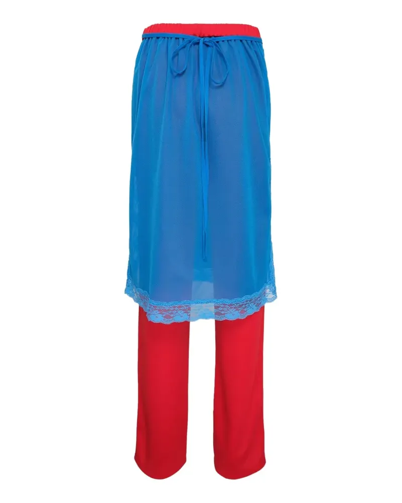 pushBUTTON lace-trim track pants - Rot Rot