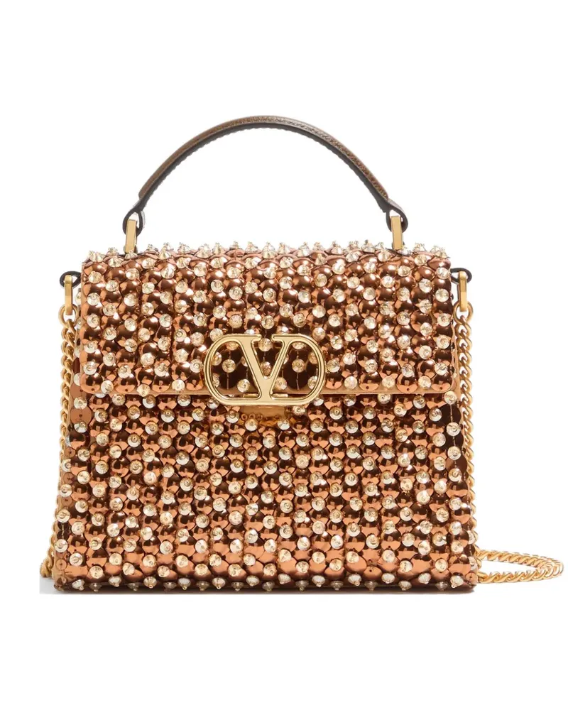 Valentino Garavani Mini VSling Handtasche mit Stickerei - Braun Braun