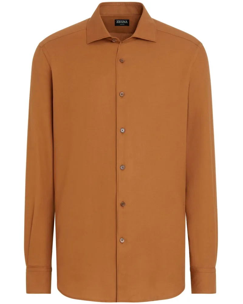 Ermenegildo Zegna Cashco Hemd - Orange Orange