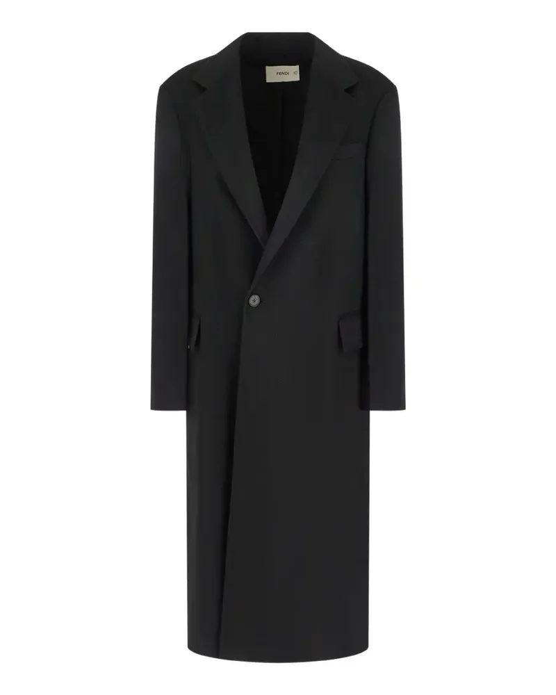 Fendi Mantel mit fallendem Revers - Schwarz Schwarz
