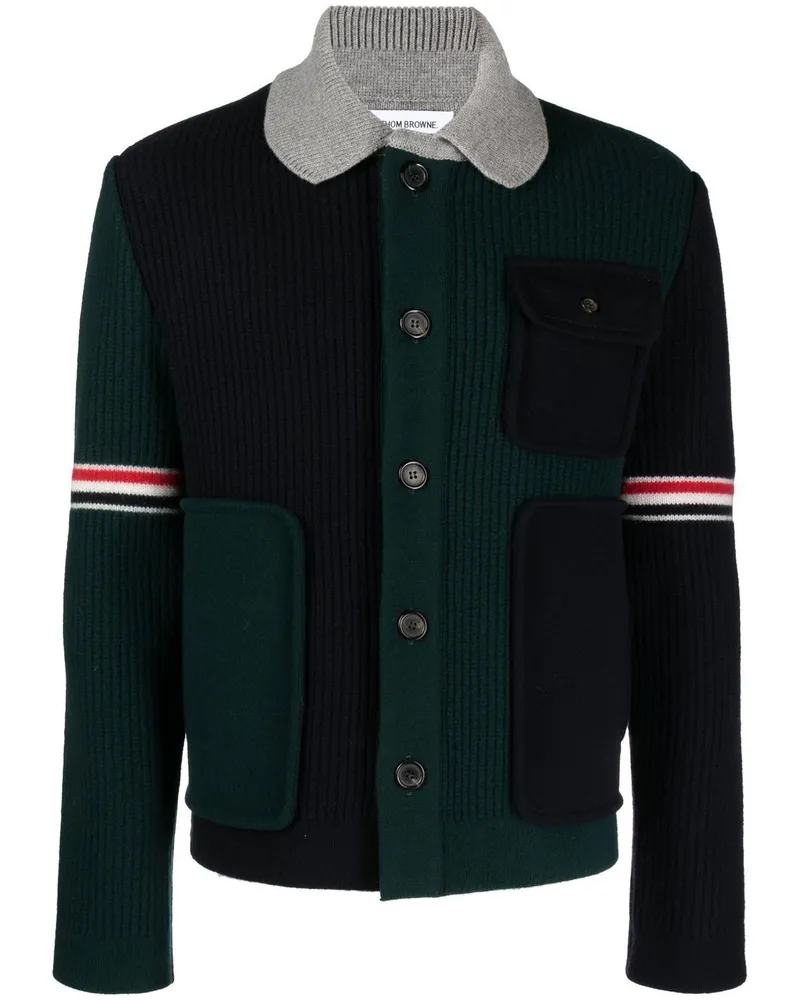 Thom Browne Cardigan im Patchwork-Look - Grün Grün