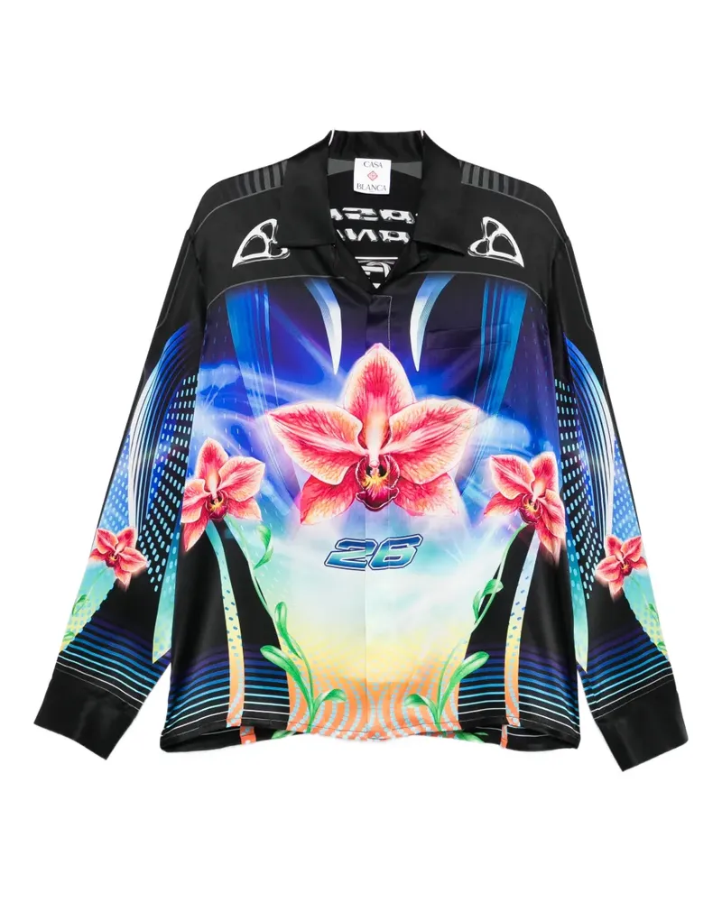 Casablanca Paris Orchid Racer Hemd - Schwarz Schwarz