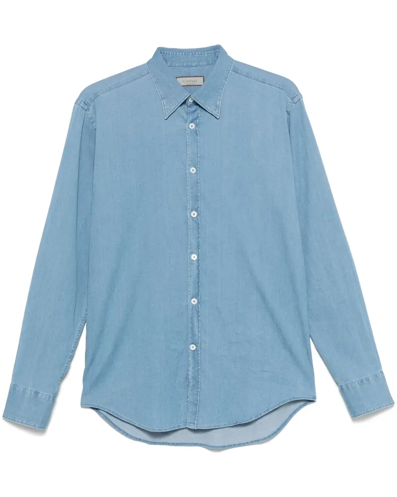Canali Klassisches Jeanshemd - Blau Blau
