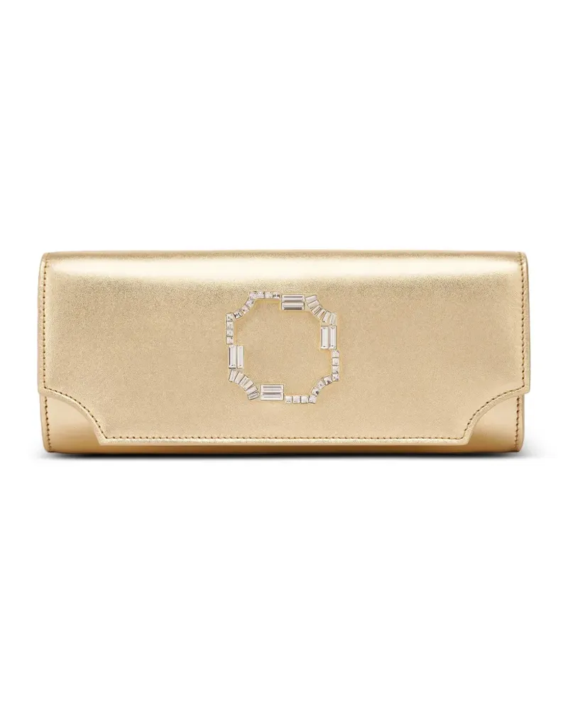 Malone Souliers Vivien Clutch aus Satin mit Kristallen - Gold Gold