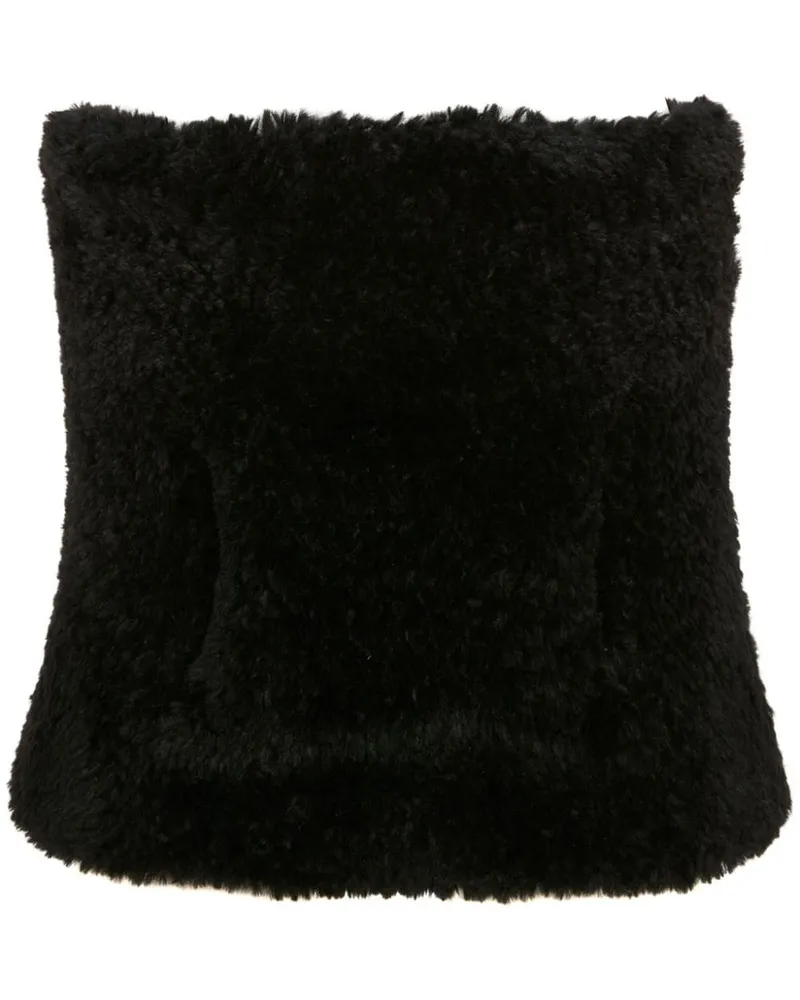 J.W.Anderson Bandeau-Top mit Vordertasche - Schwarz Schwarz