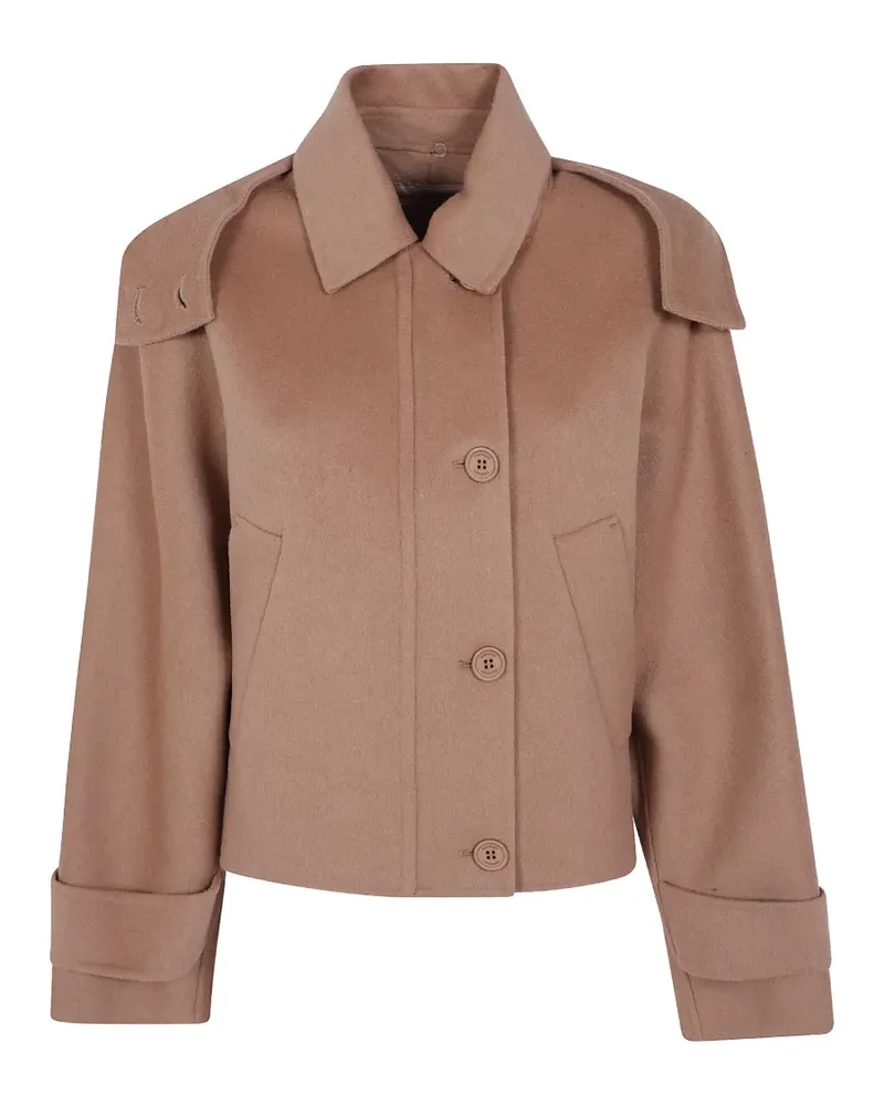 Twin-Set hooded button-up jacket - Nude Nude