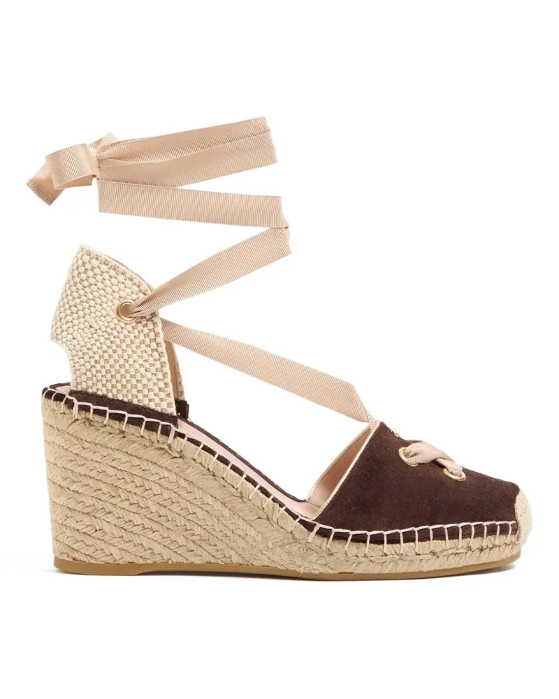 Valentino Garavani Resort Wedge-Sandalen mit Schlitz 75mm - Braun Braun